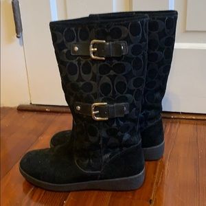Coach black suede boots